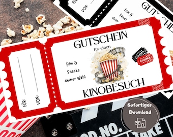 映画鑑賞券、映画鑑賞券、お子様への印刷可能なギフトアイデア、「物の