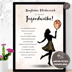 Jugendweihe Geldgeschenk Mädchen Last Minute Geldgeschenk Jugendweihe Bastelvorlage Geschenk Jugendweihe Druckvorlage PDF Sofort Download