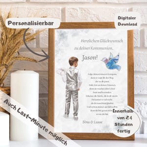 Kommunion Geschenk Junge Geldgeschenk Druckvorlage Last Minute Geschenk Kommunion Personalisiertes Geschenk Kommunion Junge Download PDF
