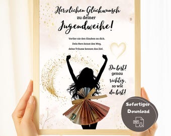 Cadeau d'initiation pour jeunes filles, Cadeau d'initiation de dernière minute, Modèle de bricolage, Carte de félicitations à télécharger instantanément, PDF d'initiation