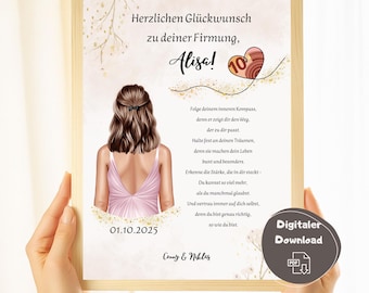Personalized Confirmation Money Gift for Girls, DIY Confirmation Gift Template Download, Confirmation Print Template, Last Minute Confirmation PDF Download (A4)