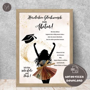 Regalo en efectivo Abitur 2025 niña Abitur felicitaciones Abitur aprobó el regalo graduación escolar 2025 idea de regalo niña Abitur Descargar PDF