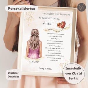 Firmung Geldgeschenk Mädchen personalisiert Firmung Geldgeschenk Vorlage Download Firmung Druckvorlage Firmung Last Minute PDF Download