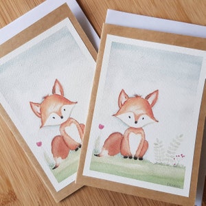 Fox - Woodland Critters. Notebook or Greeting Card - print from my original watercolour painting. Card is blank inside. Notebook blank.