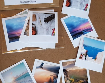 Mini Polaroid Travel Stickers -  Pack of Themed Stickers for Planner Journal | Bullet Journal | Diary | Scrapbooking | Holiday | Wanderlust