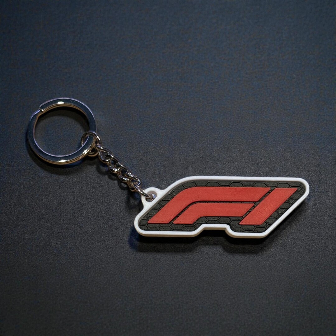 Formula 1 Keychain – 3D Printed F1 Logo Keyring With Honeycomb Back ...