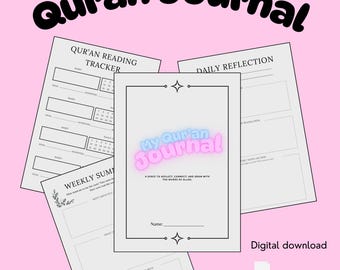 Digital Quran Journal NotesPrintable PDF Daily Qur’an Journal Ramadan Qur’an Journal Reflection & Tafsir Pages Qur’an Study