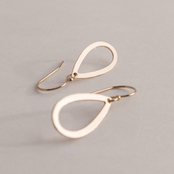14k Gold Filled Teardrop Earrings for Every Day Minimalist, Simple Dangle Tear Drop, Just Because Gift Wife, Minimal Jewelry Hypoallergenic