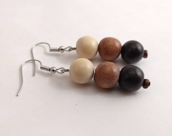 Simple Wooden Earrings for Women Handmade Wooden Earrings Dangle