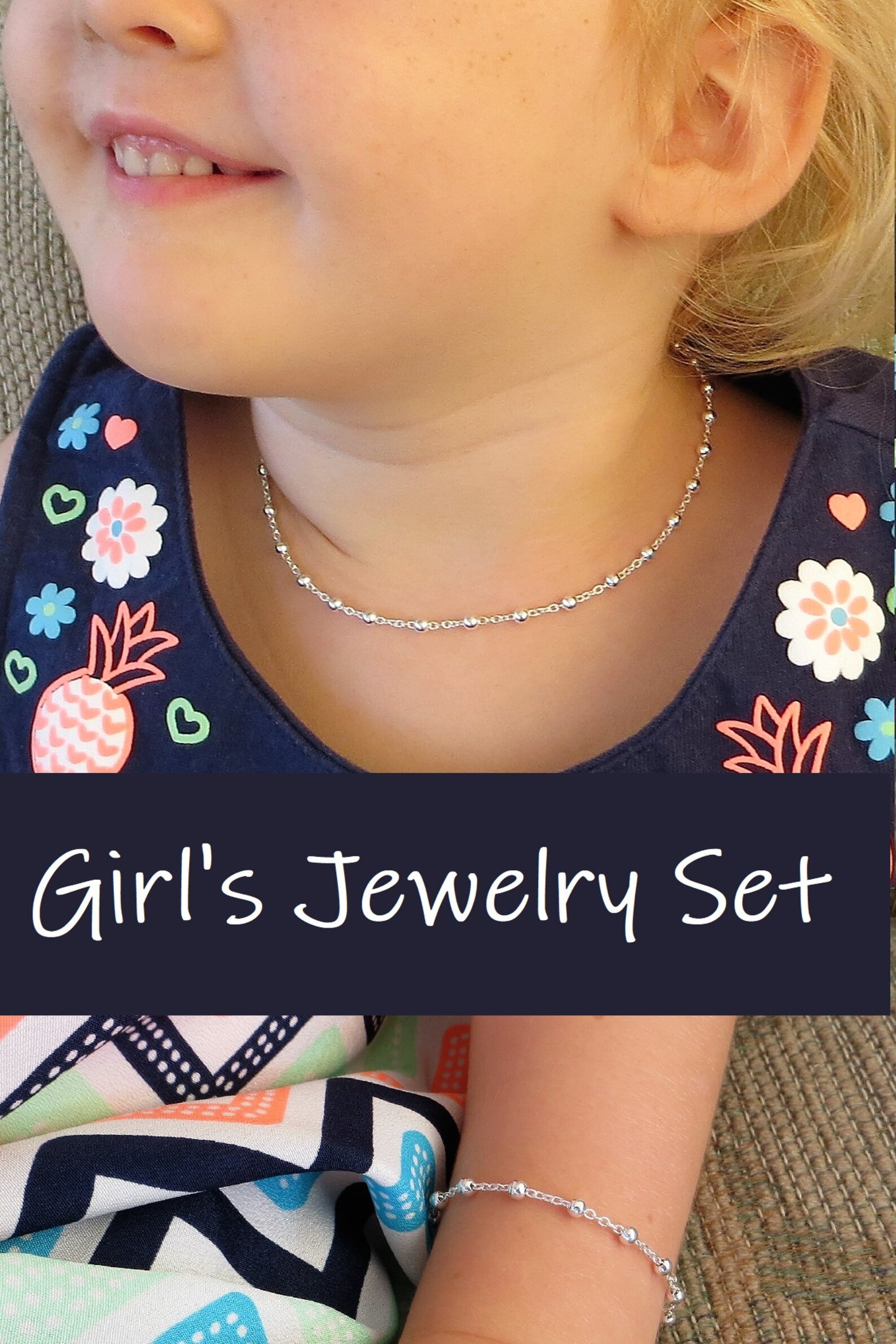 Necklace for Baby Girl Jewelry Set Silver Baby Necklace Baby  Etsy