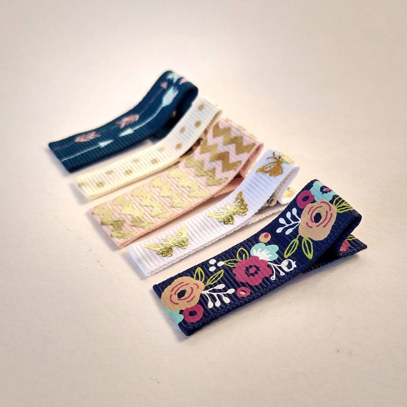 Hair Clip Toddler Barrettes Ribbon Barrettes Gold Barrette Etsy