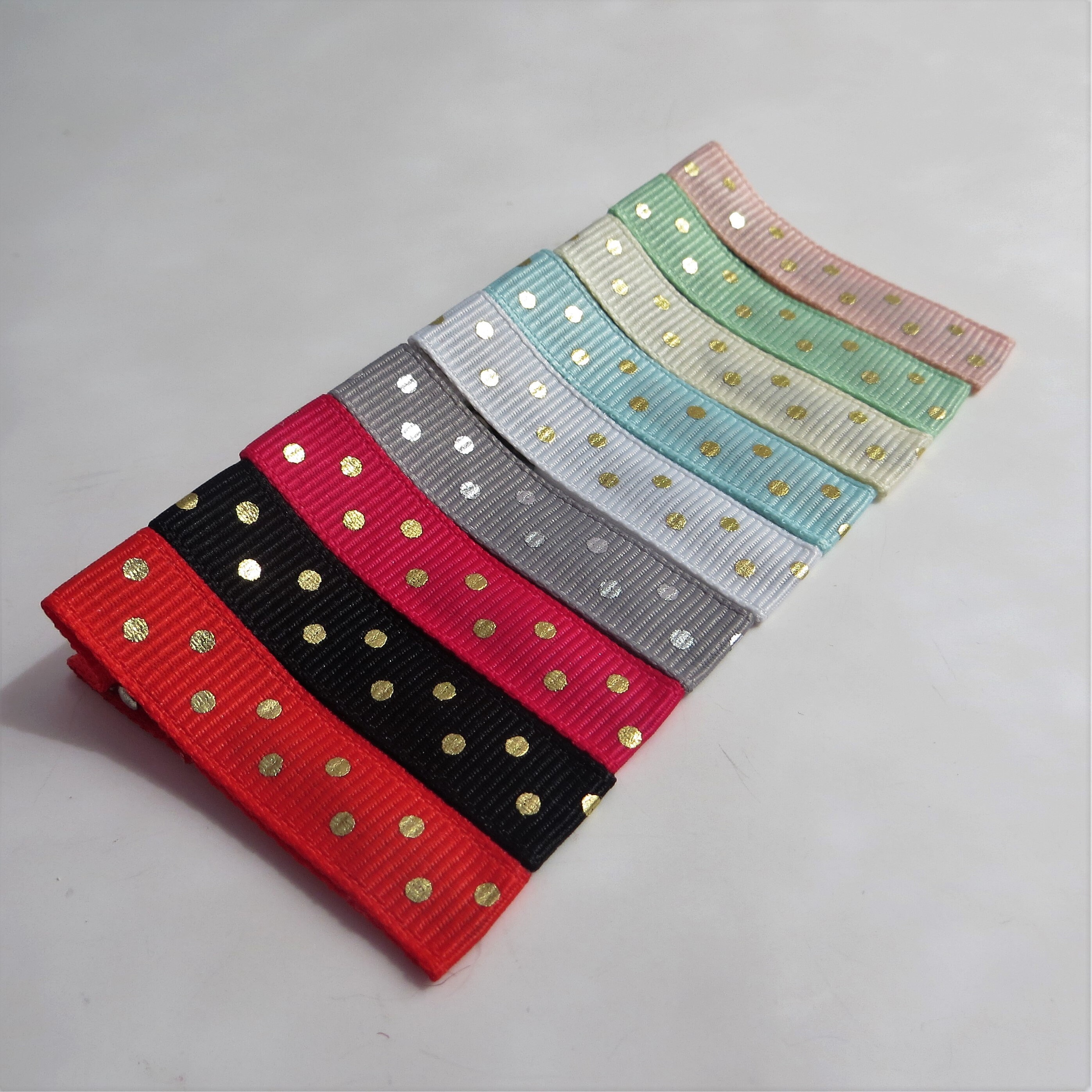 Set of 9 baby hair clips baby hair bows polka dot hair Etsy