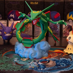 Rayquaza Figure (3D print) + cloud