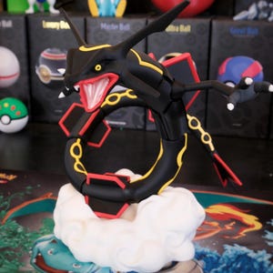 Shiny Rayquaza Figure (3D print) + cloud