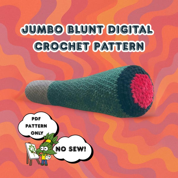 Jumbo Blunt Häkelanleitung | Amigurumi PDF | Lustiges Kiffer Geschenk | Anfänger freundliches digitales Muster