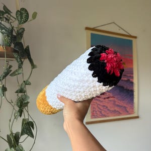 cigarette pillow crochet Mini Cigarette Crochet Pillow | Funny Plush Decor | Handmade Gag Gift | No  Sew Plushie | Small Novelty Pillow