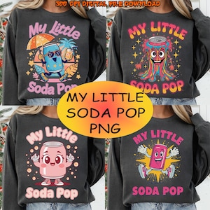 My Little Soda Bundle PNG, Pop Kids K-Pop Music Matching Korean Anime for Boys and Girls PNG, Digital File Download, transparent background