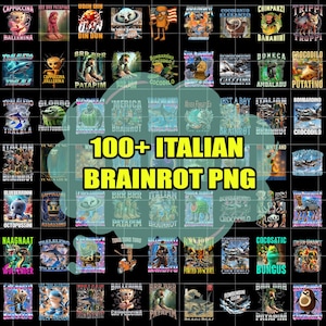 100+ Italienische Brainrot Hommage Png Bündel, Italienische Gehirnrot Shirt Design, Bombardino Crocodilo Png, Tralalero Tralala, Tung Tung Tung Sahur Png
