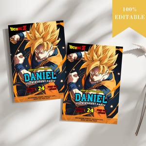 Dragon Ball Birthday Invitation, Dragon Ball Invite, Goku Birthday Invitation, Kids Birthday Party Invite, DBZ Invite, Canva Editable