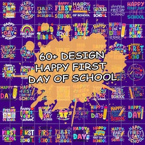 Happy First Day of School PNG, 1st day of school Png, Back to School Png, First Day Of School Png, Teacher Png, Hello school Png,Sublimation