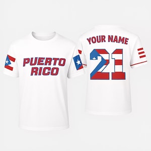 Personalized Puerto Rico Baseball Jersey – Unisex Custom Name & Number 3D Print Tee