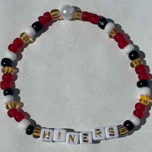 San Francisco 49ers Glass Bead Bracelet
