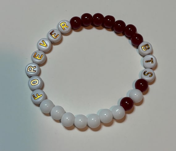 Inspired BTS “BTS FOREVER ” Glass Bead Bracelet - Etsy
