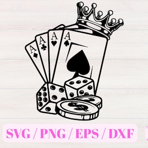 Playing Cards SVG/PNG - Playing Cards - Poker Cards Svg Png - Gamble Cards - Instant Download - Playing Cards Sticker - Clipart - Silhouette