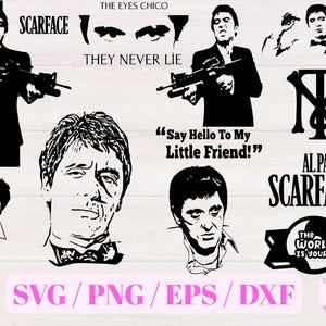 Scarface SVG/PNG Bundle - Scarface Silhouette - Scarface Sticker - Scarface Bundle - The World Is Yours - Clipart - Instant Download