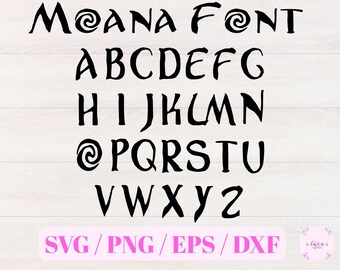 Moana Alphabet - Moana Fonts - Instant Download - Moana Svg Png - Moana Sticker - Cartoon Font - Customized Font - Cartoon Sticker