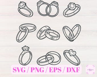 Marriage Rings SVG/PNG - Marriage Svg Png - Marriage Rings Sticker - Marriage Rings Clipart - Sublimination - Instant Download