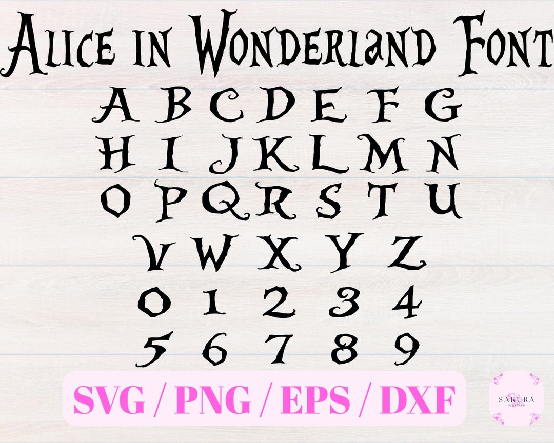 Alice in Wonderland Svg - Alice in Wonderland Alphabet - Alice in ...