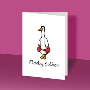 Tarjeta de felicitación inspirada en Flocky Balboa/Rocky, tarjeta de cumpleaños, tarjeta de regalo, tarjetas divertidas, ganso, bocinazo, Rocky Balboa, boxeo, Sylvester Stallone
