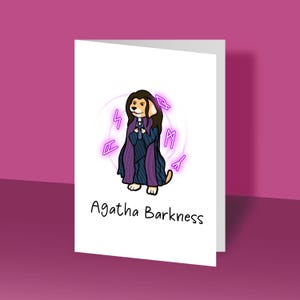 Agatha Barkness | Agatha Harkness inspiriert Grußkarte, Geburtstagskarte, Geschenkkarte, lustige Karten, Hund, Comic-Buch, Hexerei