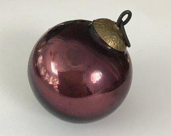 Vintage Kugel German Christmas ornament, small purple