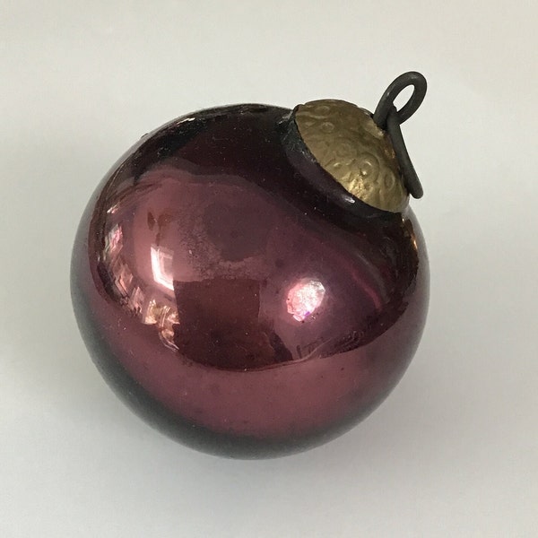 Vintage Kugel German Christmas ornament, small purple