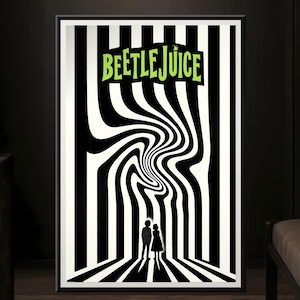 Beetlejuice Poster Tim Burton Movie Print – Gothic Retro Wall Art – Spooky Gift for Fans – Premium Matte Paper A4 A3 A2 A1 A0