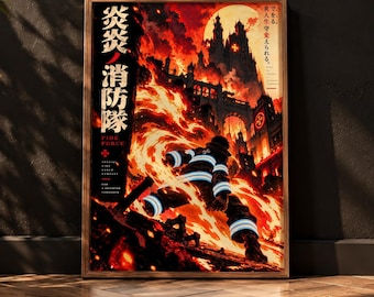 Fire Force Poster Anime Print – Shinra Kusakabe Flame Shonen Wall Art – Gift for Anime Fans – Premium Matte Paper A4 A3 A2 A1 A0