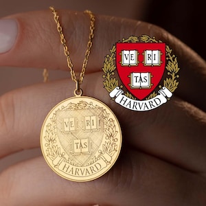 Personalized College Logo Necklace Gold College Graduation High School Necklace 2025 PhD Graduation Gifts University Masters Degree Gift