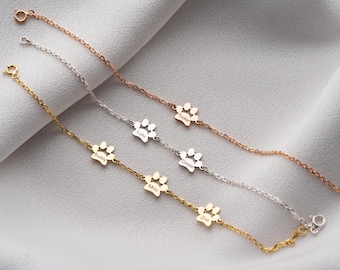 Silber Pfotenabdruck Namensarmband Benutzerdefinierte Hund Mama Armband Katzenpfote Schmuck Gold Haustier Name Armband Einzigartiges Haustier Erinnerung Geschenk für Tierliebhaber