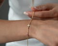 Custom Letter and Birthstone Bracelet with Initial Birthstone Bracelet for Girlfriend Silver Initial Bracelet Birthstone Charm for Bracelet