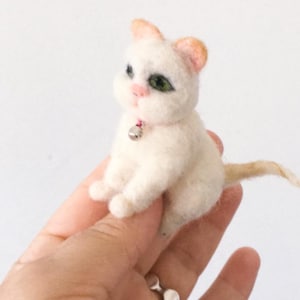 Handmade Needle Felted  Cat Plush: Nursery Decor