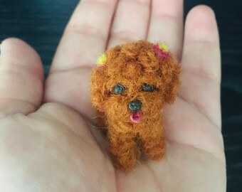 Handmade Felt Poodle Plush: Collectible Dog Keychain, Nursery Decor