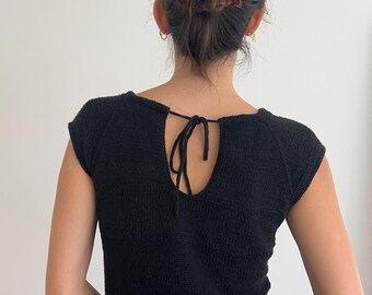 Córdoba Top Knitting Pattern (English) | Reversible Summer Top, Adjustable Drawstring (PDF Pattern)