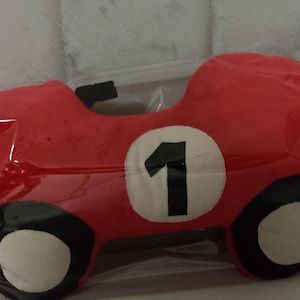 red  auto shaped plusch pillow