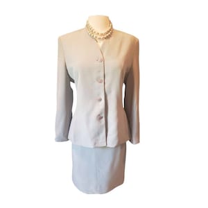 Vintage Bill Blass Suits Soft Blue Skirt Suit Size 6 Single-Breasted Great Cond!