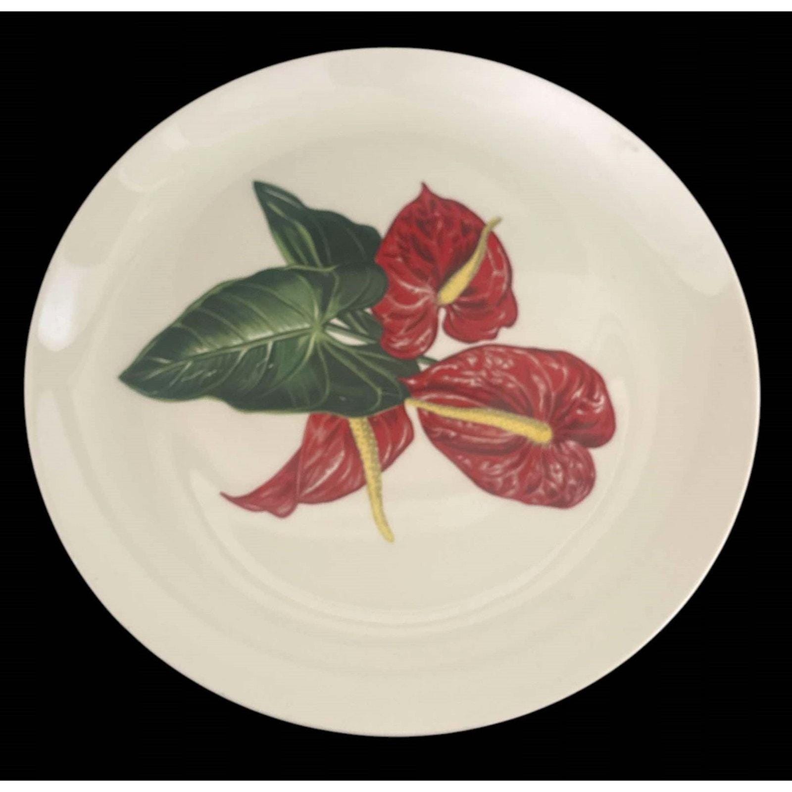 Santa Anita Ware 陶器食器　アメリカハワイ Vintage RARE Santa Anita Ware Red Anthurium Large Plate Platter