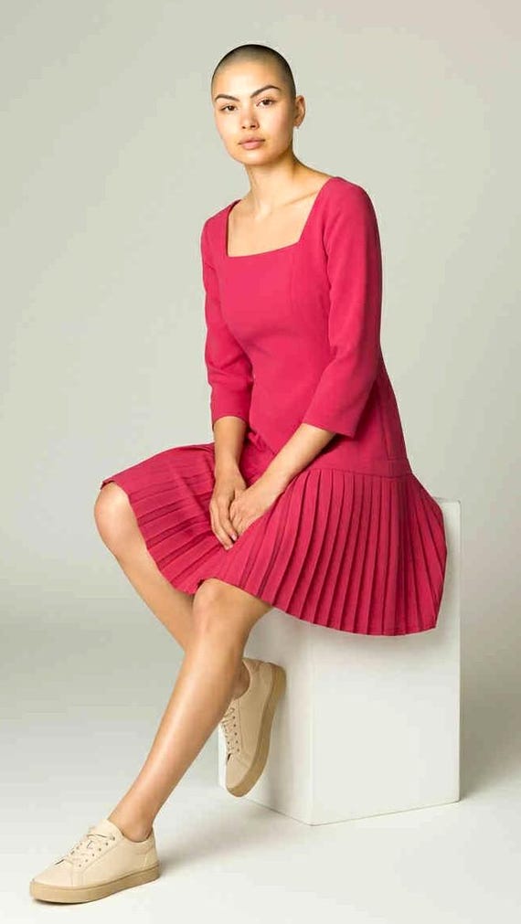 hot pink plus size summer dress Cassidy Hot Pink Floral Dress - DM Exclusive - Maternity Friendly