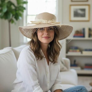 Wide Brim Hat Veil - Etsy display picture 3