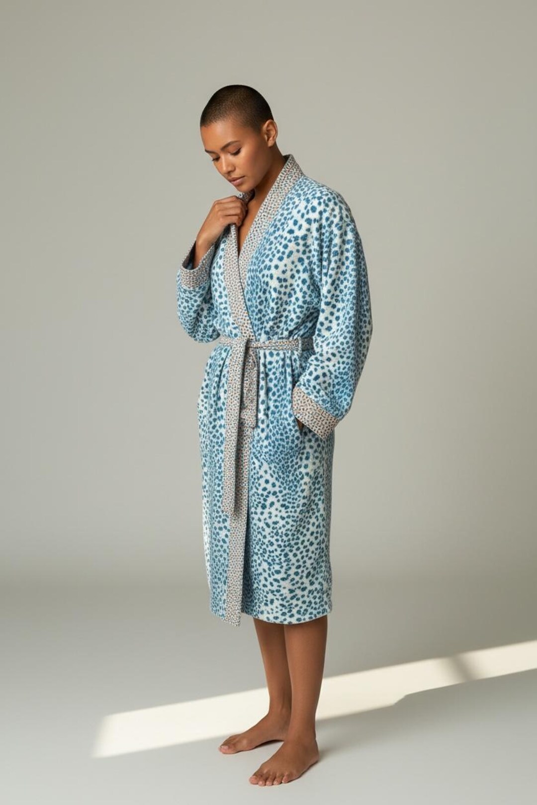 Reversible Satin Robe Vtg Victoria's Secret Blue Reversible Satin Robe Animal Print ...